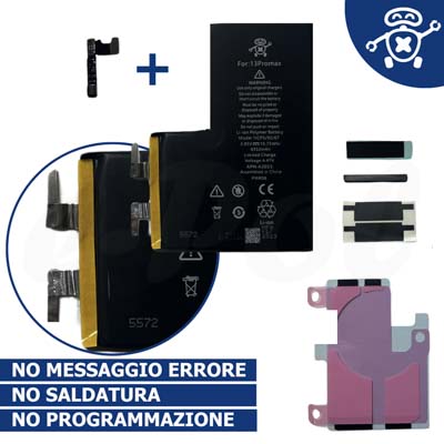 Batteria SOLO CELLE per Apple iPhone 13 PRO MAX NEW TECHNOLOGY by e-Pol + flex tag-on ®